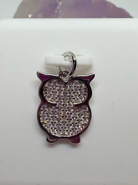 Sterling Silver Moissanite Owl Pendant